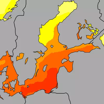 Baltic Sea temperature map