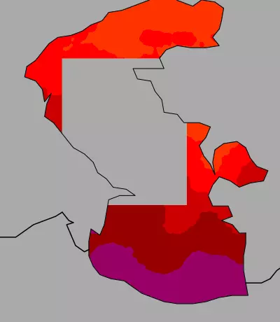 Caspian Sea temperature map