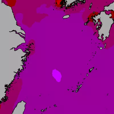 East China Sea temperature map