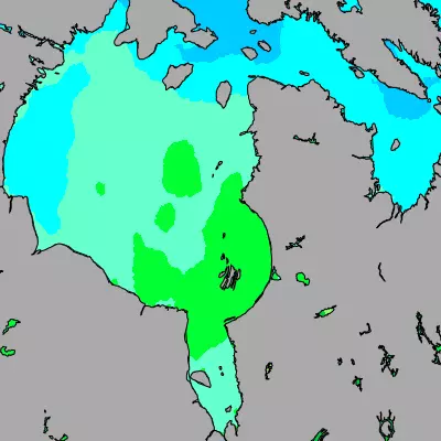 Hudson Bay temperature map