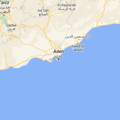 Map showing location of Aden (12.779440, 45.036670)