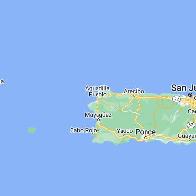 Map showing location of Aguadilla (18.427450, -67.154070)