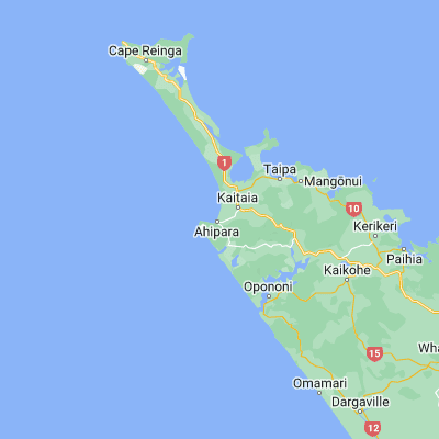 Map showing location of Ahipara (-35.166670, 173.166670)