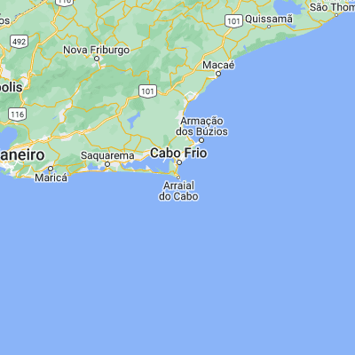 Map showing location of Arraial do Cabo (-22.966110, -42.027780)