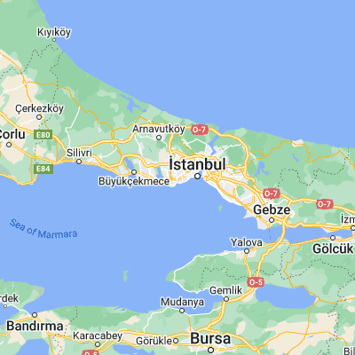 Map showing location of Bahçelievler (41.002310, 28.859800)