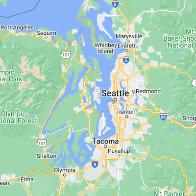 Map showing location of Bainbridge Island (47.626210, -122.521240)