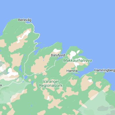 Map showing location of Båtsfjord (70.634450, 29.718480)