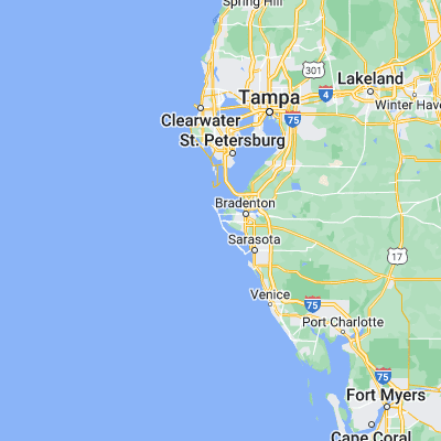 Map showing location of Bradenton Beach (27.467920, -82.698980)