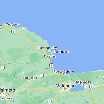 Map showing location of Chichiriviche (10.933300, -68.277160)