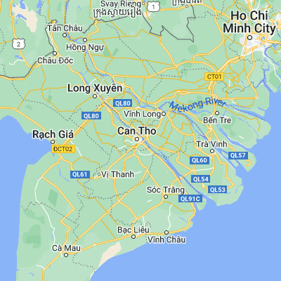 Map showing location of Cần Thơ (10.033330, 105.783330)