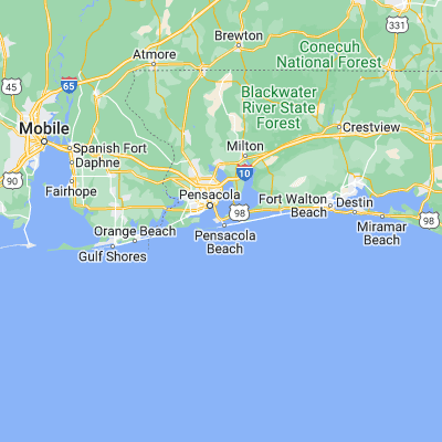 Map showing location of Gulf Breeze (30.357140, -87.163860)