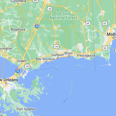 Map showing location of Gulfport (30.367420, -89.092820)