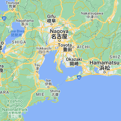 Map showing location of Handa (34.883330, 136.933330)