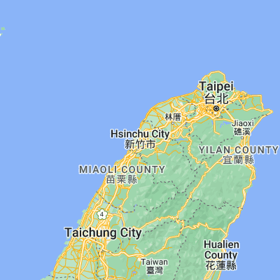 Map showing location of Hsinchu (24.803610, 120.968610)