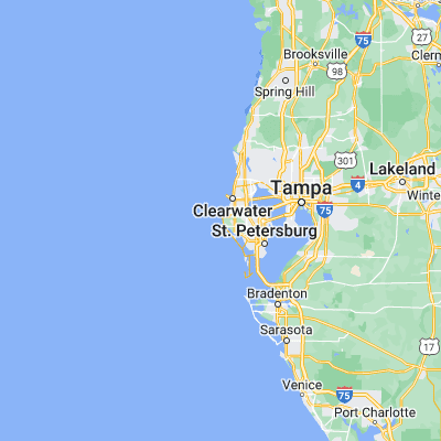 Map showing location of Indian Rocks Beach (27.875300, -82.851220)