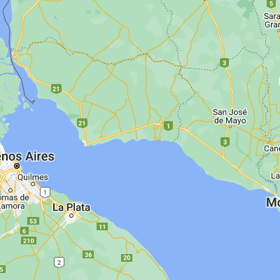 Map showing location of Juan L. Lacaze (-34.433330, -57.416670)