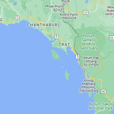 Map showing location of Ko Chang Tai (12.001710, 102.372670)