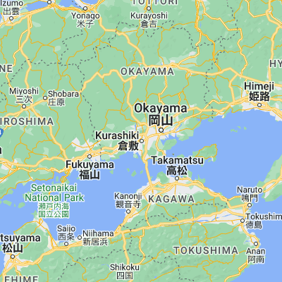 Map showing location of Kurashiki (34.583330, 133.766670)