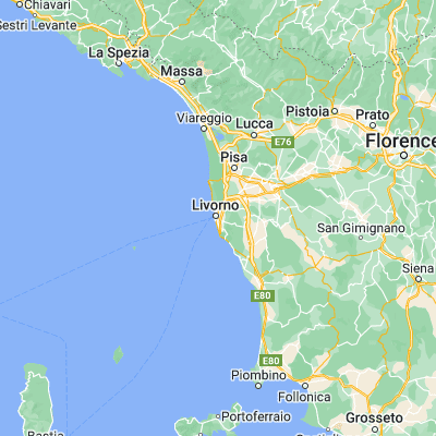 Map showing location of Livorno (43.542640, 10.316000)