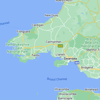 Map showing location of Llansteffan (51.772220, -4.391390)