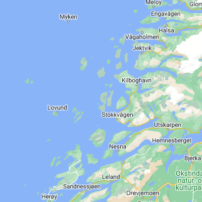 Map showing location of Lurøy (66.418870, 12.842480)