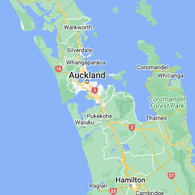 Map showing location of Manukau City (-36.992820, 174.879860)