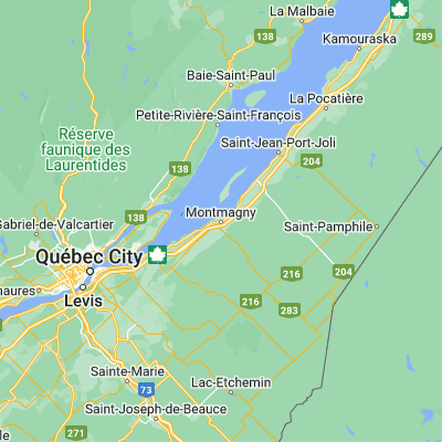 Map showing location of Montmagny (46.980430, -70.554930)