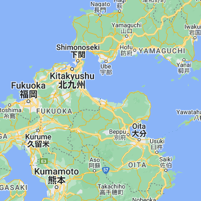 Map showing location of Nakatsu (33.598110, 131.188300)