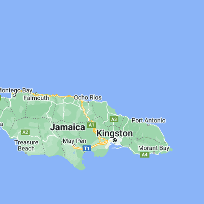 Map showing location of Oracabessa (18.403190, -76.946410)