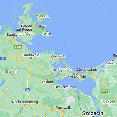 Map showing location of Ostseebad Zinnowitz (54.076680, 13.911270)