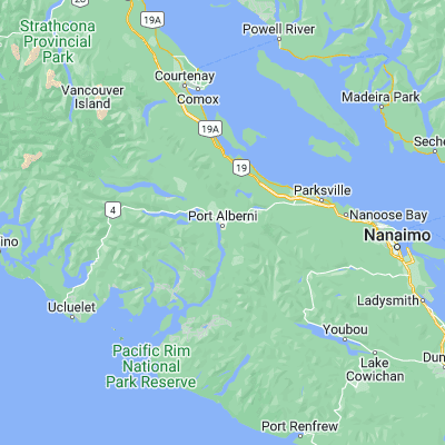 Map showing location of Port Alberni (49.241330, -124.802800)