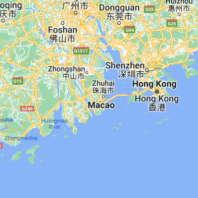 Map showing location of Qianshan (22.243330, 113.521110)