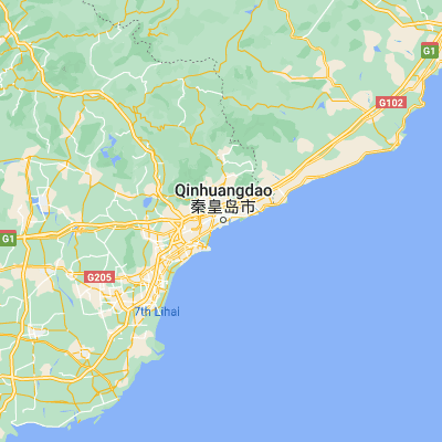 Map showing location of Qinhuangdao (39.931670, 119.588330)