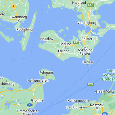 Map showing location of Rødbyhavn (54.654420, 11.352030)