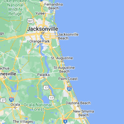 Map showing location of Saint Augustine (29.894690, -81.314520)