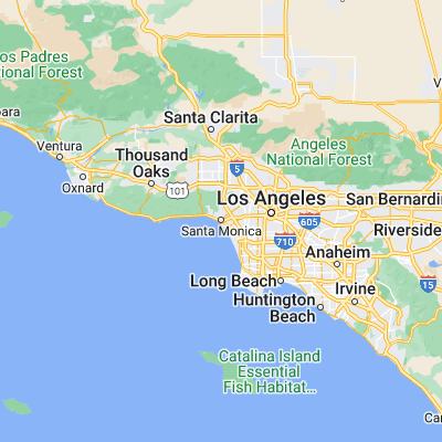 Map showing location of Santa Monica (34.019450, -118.491190)