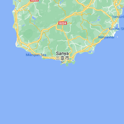 Map showing location of Sanya (18.243060, 109.505000)