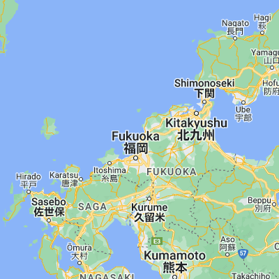 Map showing location of Shingū (33.716670, 130.433330)