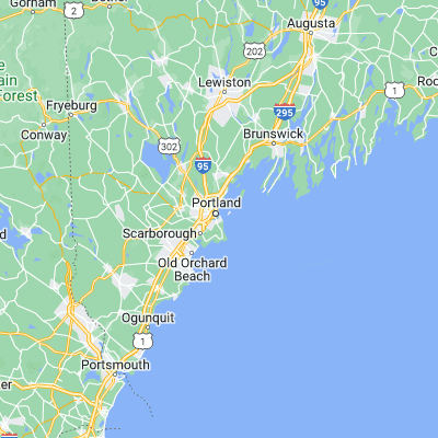 Map showing location of South Portland (43.641470, -70.240880)