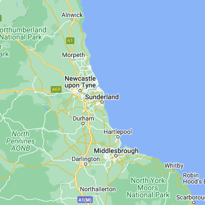 Map showing location of Sunderland (54.904650, -1.382220)