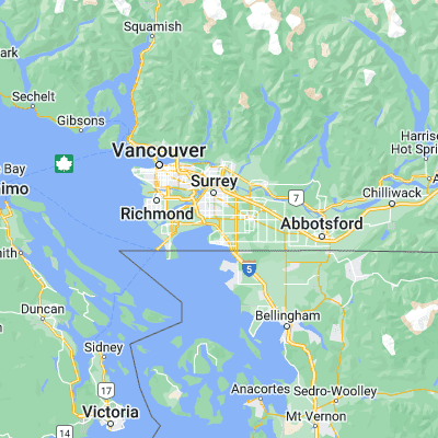 Map showing location of Surrey (49.106350, -122.825090)