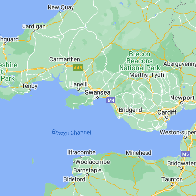 Map showing location of Swansea (51.620790, -3.943230)