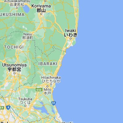 Map showing location of Takahagi (36.716670, 140.716670)