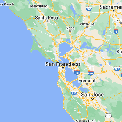 Map showing location of Tiburon (37.873540, -122.456640)