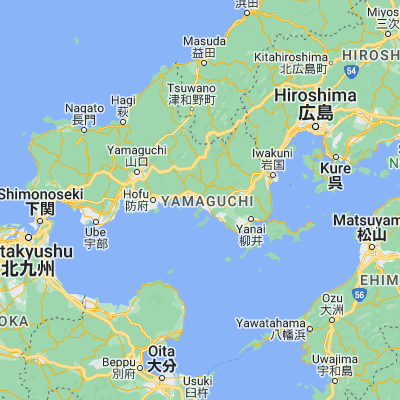 Map showing location of Tokuyama (34.050000, 131.816670)