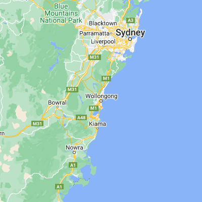 Map showing location of Wollongong (-34.424000, 150.893450)