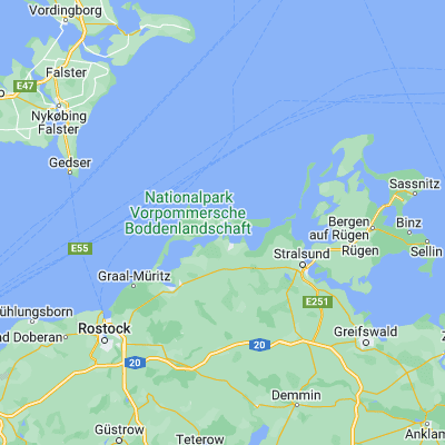 Map showing location of Zingst (54.433330, 12.683330)