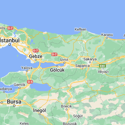 Map showing location of İzmit (40.766940, 29.916940)