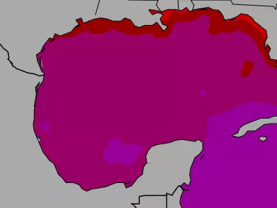 Gulf of Mexico temperature map
