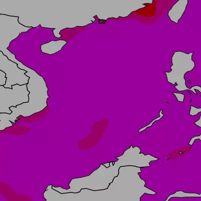 South China Sea temperature map